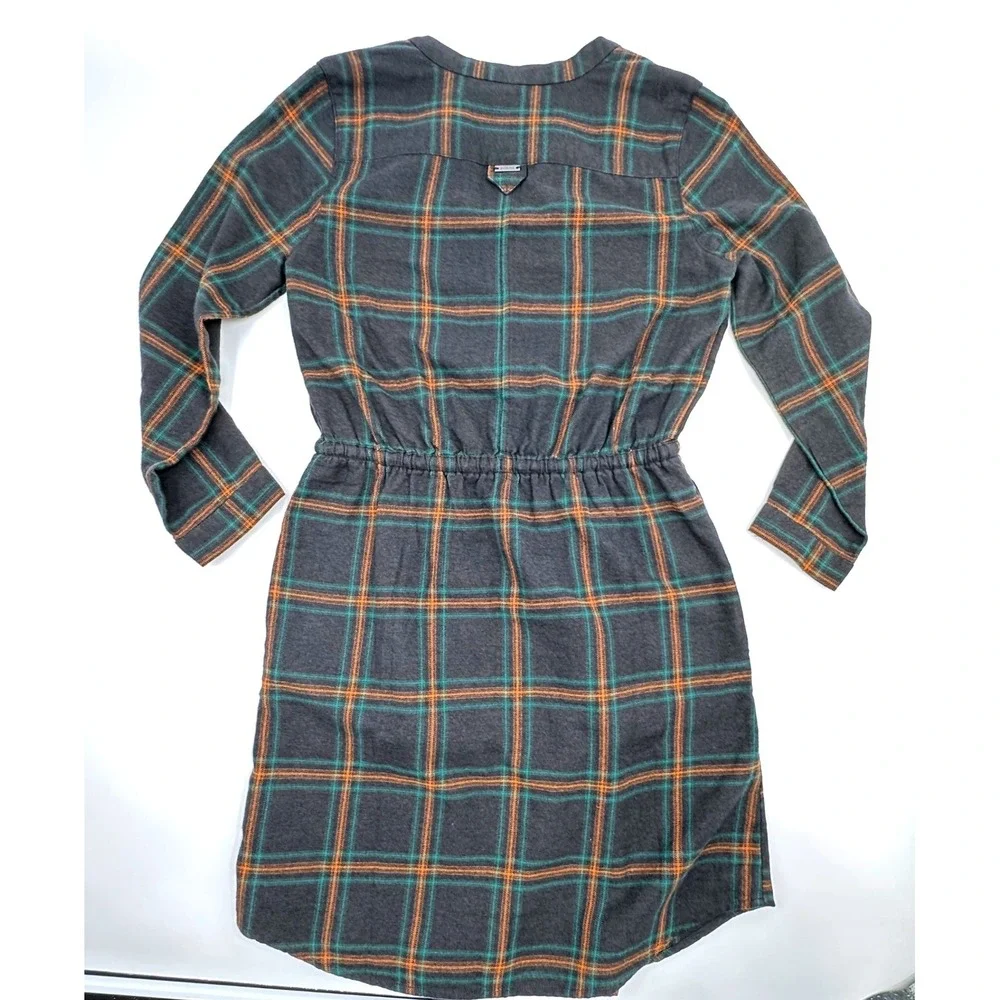 prAna Loop To Pines Dress Womens XS Dark Iron Plaid Organic Cotton 1962981 NEW